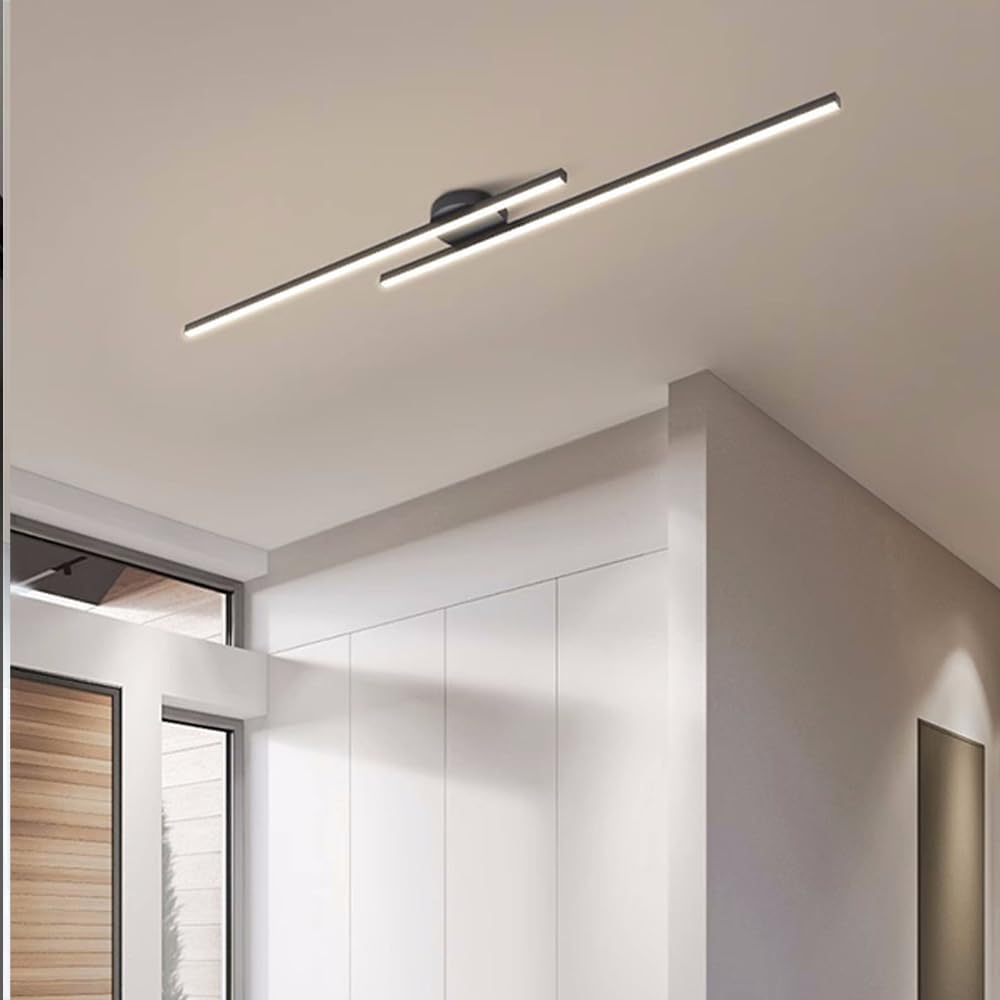 Moderne Aluminium LED Plafondlamp Langwerpig | Semi-Flush Design voor Woonkamer – LineaGlow LED