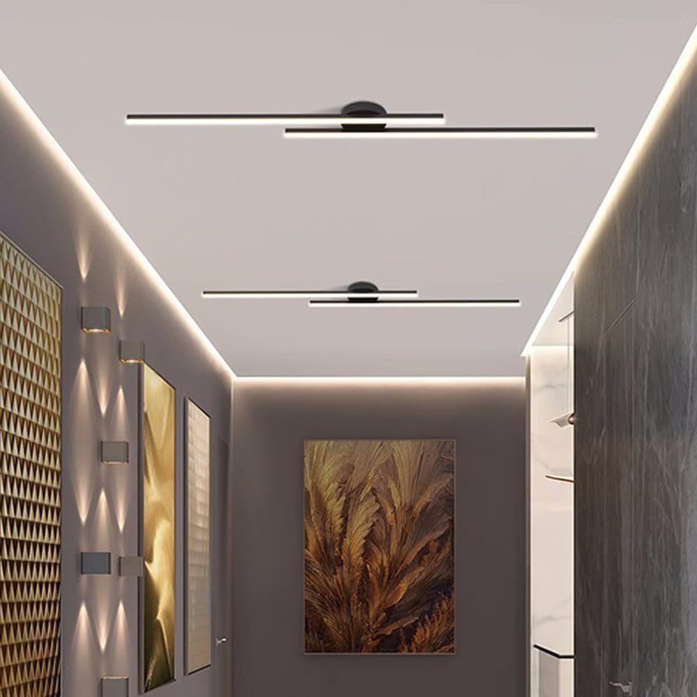 Moderne Aluminium LED Plafondlamp Langwerpig | Semi-Flush Design voor Woonkamer – LineaGlow LED