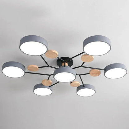 Moderne Ronde LED Plafondlamp van IJzer | Half-inbouw Designlamp voor Woonkamer of Eetkamer – IronHalo LED