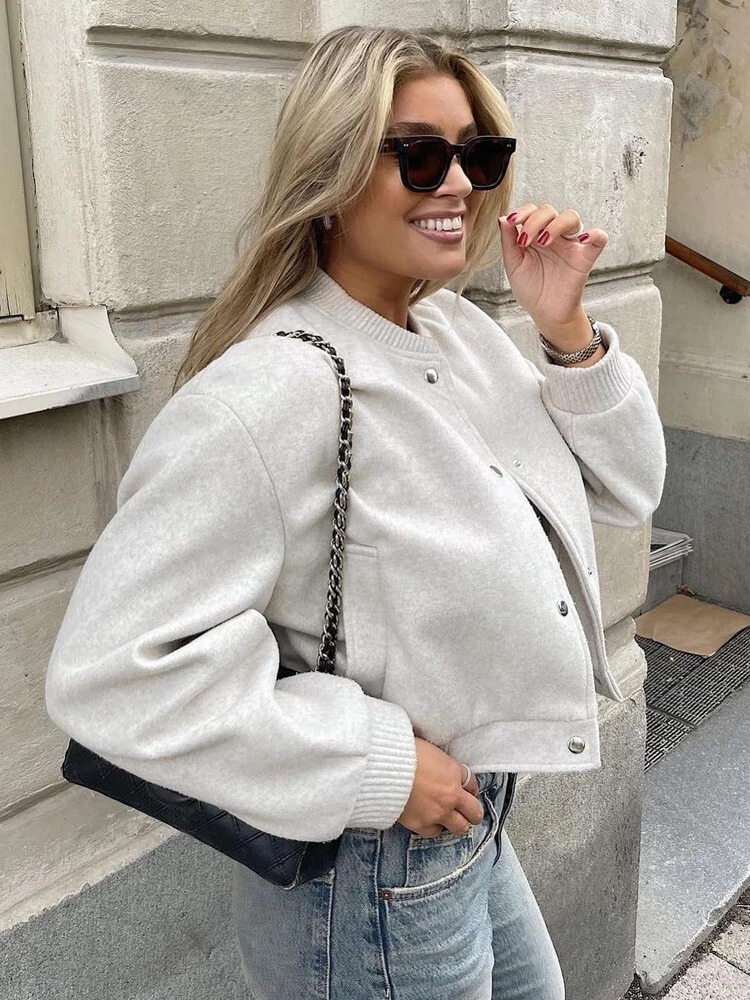 Stijlvolle Cropped Bomberjack | Warm