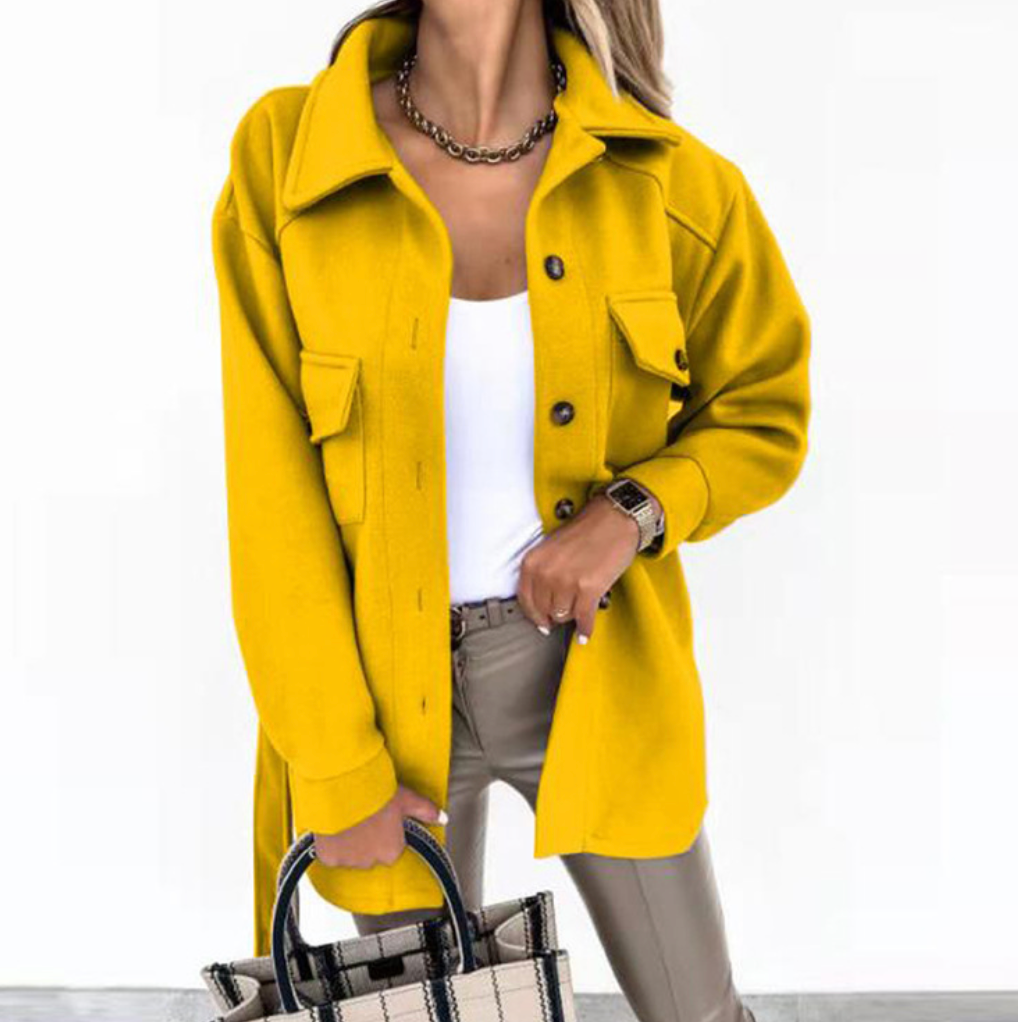 Stijlvolle Jas Met Knoopsluiting | Oversized