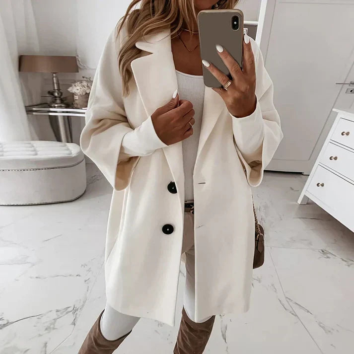 Stijlvolle Trenchcoat Met Knoopsluiting | Lang