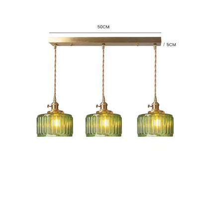 Vintage Cilindervormige Glazen Hanglamp | Elegante Retro Pendellamp voor Eettafel of Hal – GlassCyl Vintage