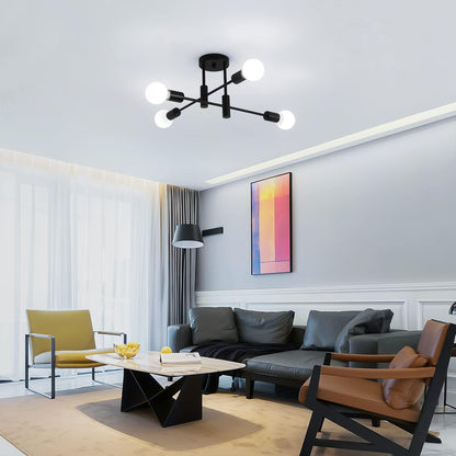 Moderne Zwarte Plafondlamp in Nordic Stijl | Minimalistisch Design voor Woonkamer of Hal – NordBlack Ceiling Light