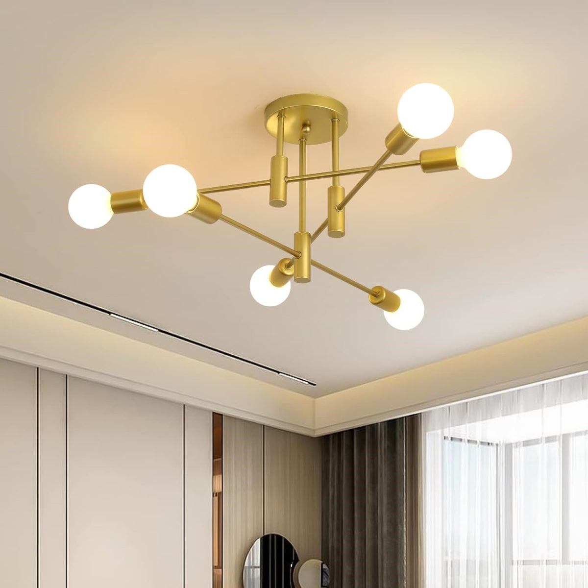 Moderne Zwarte Plafondlamp in Nordic Stijl | Minimalistisch Design voor Woonkamer of Hal – NordBlack Ceiling Light