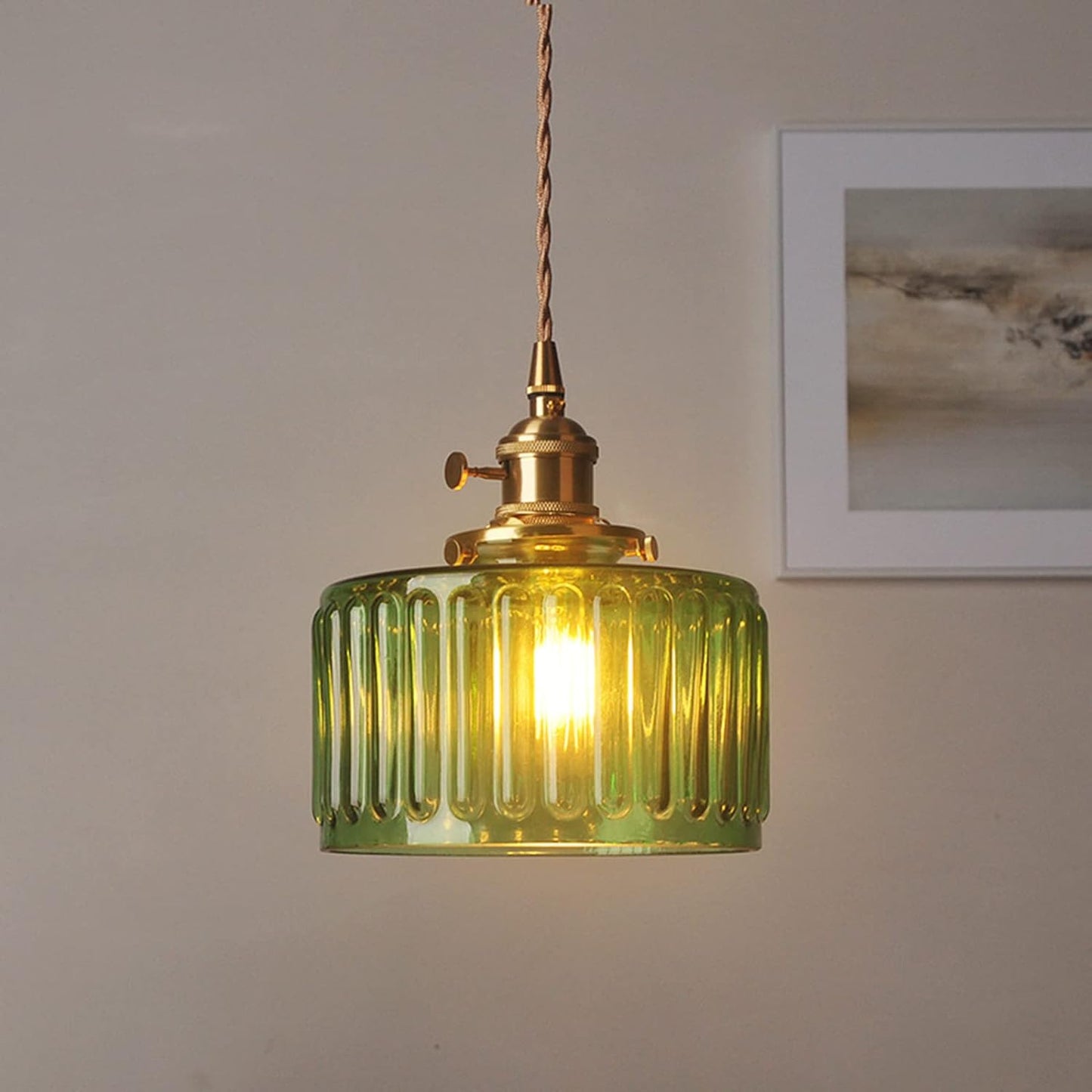 Vintage Cilindervormige Glazen Hanglamp | Elegante Retro Pendellamp voor Eettafel of Hal – GlassCyl Vintage