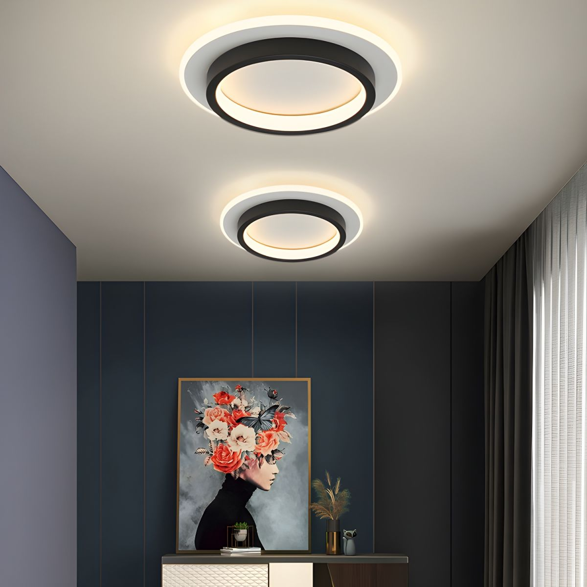 Ronde LED Plafondlamp voor Hal | Metalen & Acryl Designlamp voor Gang of Overloop – HaloPath LED