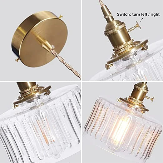 Vintage Cilindervormige Glazen Hanglamp | Elegante Retro Pendellamp voor Eettafel of Hal – GlassCyl Vintage