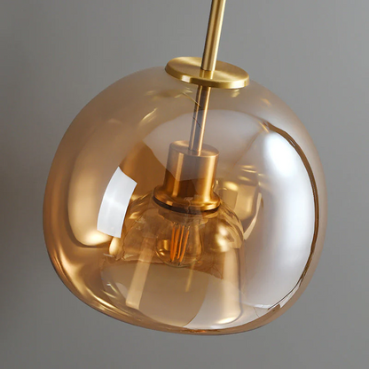 Set van 2 Moderne Koperkleurige Glazen Plafondlampen | Sfeervolle Verlichting voor Hal of Overloop – CopperGlow Duo