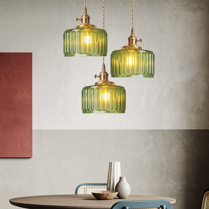 Vintage Cilindervormige Glazen Hanglamp | Elegante Retro Pendellamp voor Eettafel of Hal – GlassCyl Vintage
