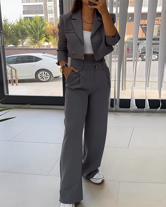 2-Delige Dames Set | Blazer en Broek voor Zakelijk of Formeel Gebruik