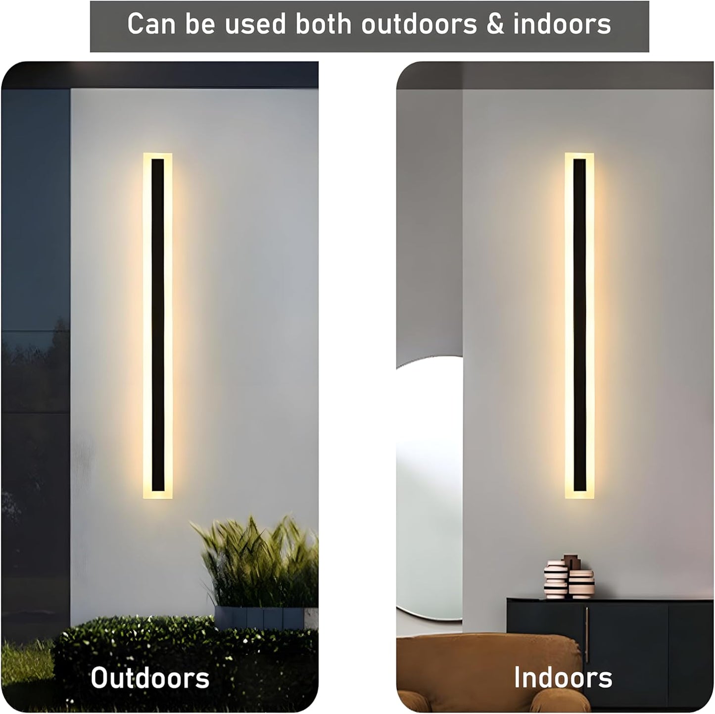 IP65 Zwarte LED Buitenlamp | Moderne Minimalistische Wandlamp van Acryl voor Tuin of Gevel – AcriGlow Outdoor