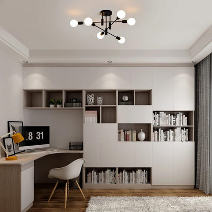 Moderne Zwarte Plafondlamp in Nordic Stijl | Minimalistisch Design voor Woonkamer of Hal – NordBlack Ceiling Light
