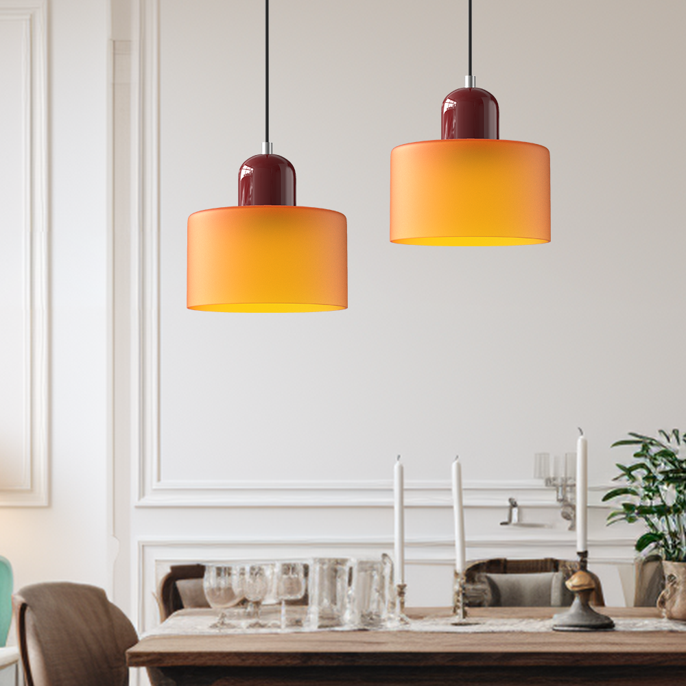 Bauhaus Hanglamp van Glas | Creatieve Designlamp in Retro Stijl voor Eetkamer of Woonruimte – BauGlow Pendant