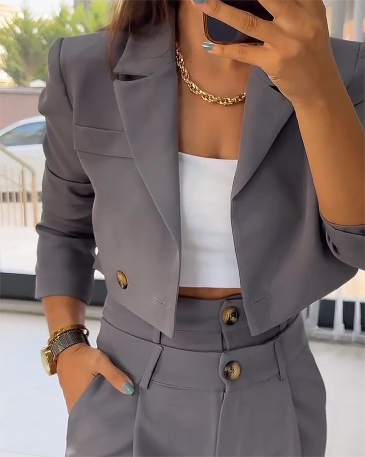 2-Delige Dames Set | Blazer en Broek voor Zakelijk of Formeel Gebruik