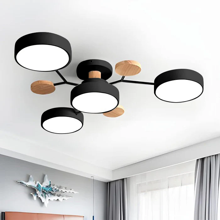Moderne Ronde LED Plafondlamp van IJzer | Half-inbouw Designlamp voor Woonkamer of Eetkamer – IronHalo LED
