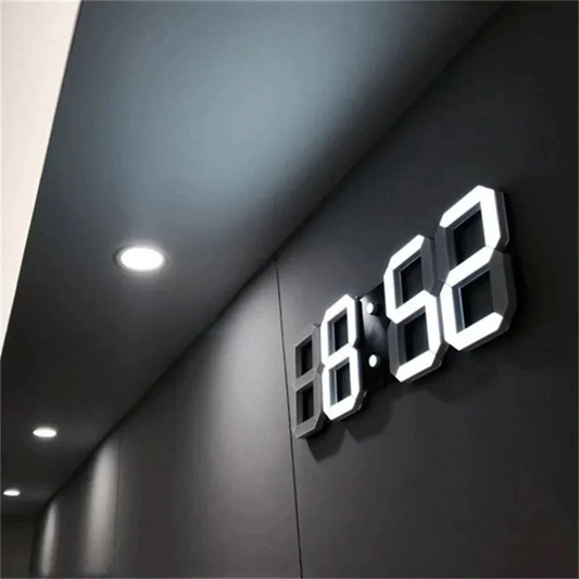 Moderne 3D LED Digitale Wandklok | Grote Dimbare Klok met Tijd-, Datum- en Temperatuurweergave – TimeView 3D