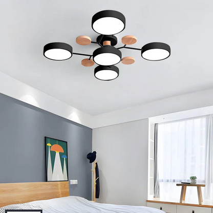 Moderne Ronde LED Plafondlamp van IJzer | Half-inbouw Designlamp voor Woonkamer of Eetkamer – IronHalo LED