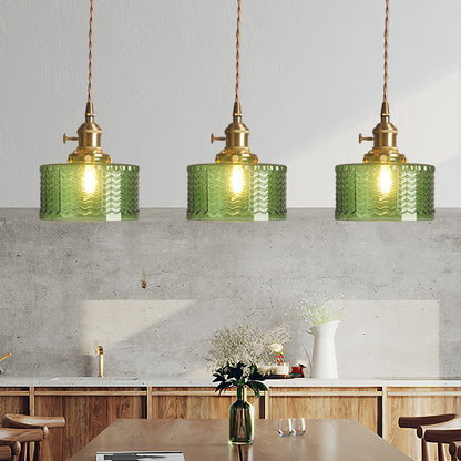 Vintage Cilindervormige Glazen Hanglamp | Elegante Retro Pendellamp voor Eettafel of Hal – GlassCyl Vintage