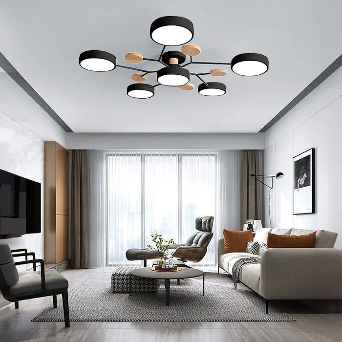 Moderne Ronde LED Plafondlamp van IJzer | Half-inbouw Designlamp voor Woonkamer of Eetkamer – IronHalo LED