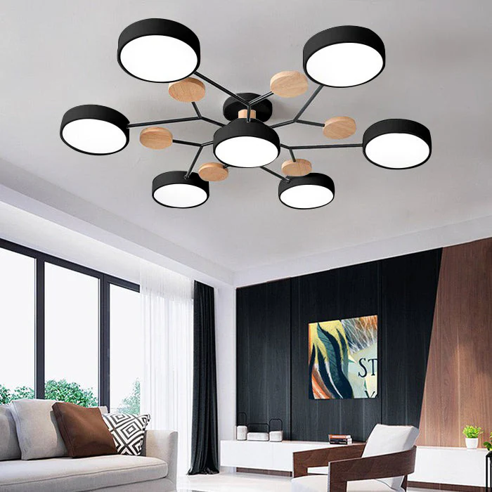Moderne Ronde LED Plafondlamp van IJzer | Half-inbouw Designlamp voor Woonkamer of Eetkamer – IronHalo LED