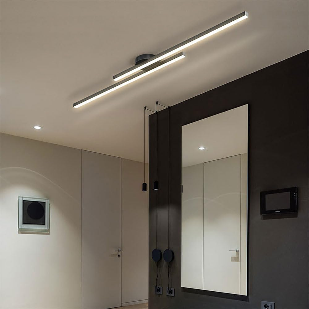 Moderne Aluminium LED Plafondlamp Langwerpig | Semi-Flush Design voor Woonkamer – LineaGlow LED