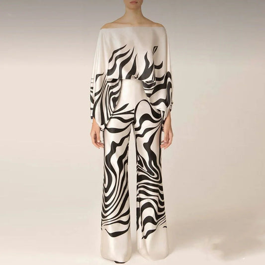 Elegante Tweedelige Satijnen Set Dames - Perfect voor bruiloften