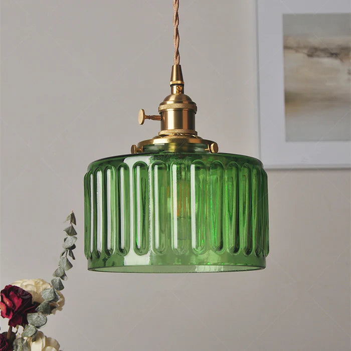 Vintage Cilindervormige Glazen Hanglamp | Elegante Retro Pendellamp voor Eettafel of Hal – GlassCyl Vintage
