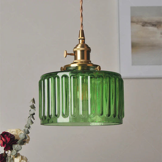 Vintage Cilindervormige Glazen Hanglamp | Elegante Retro Pendellamp voor Eettafel of Hal – GlassCyl Vintage