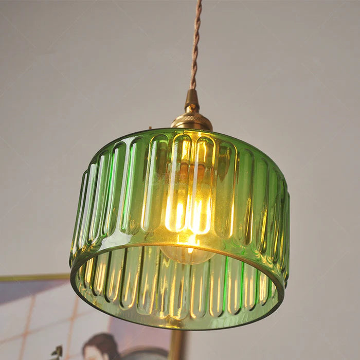 Vintage Cilindervormige Glazen Hanglamp | Elegante Retro Pendellamp voor Eettafel of Hal – GlassCyl Vintage