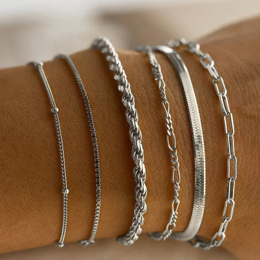 Stijlvolle Armbanden Set Dames | 6-Delige Sieradenset in Goudkleur – EleganceSix Armbandenset