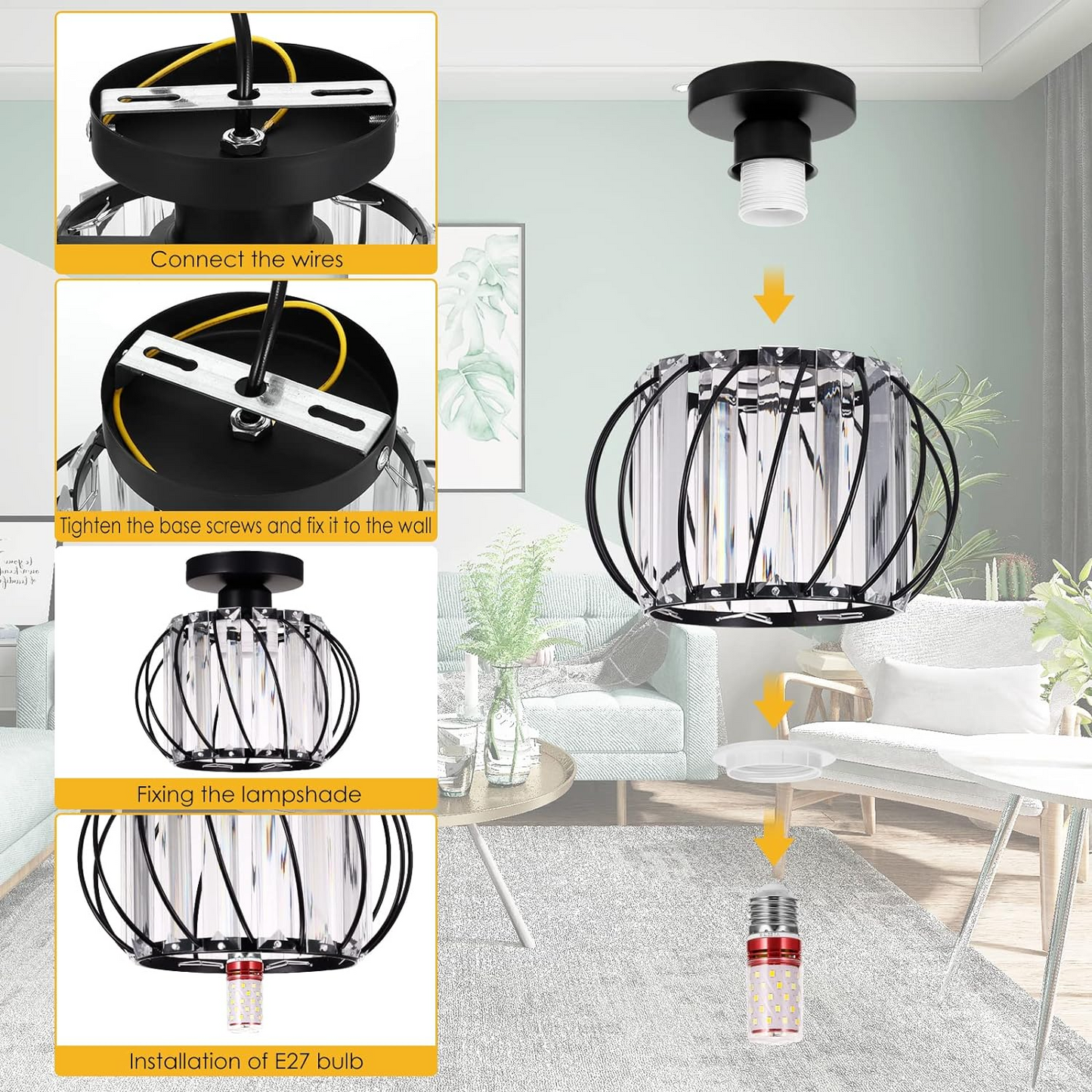 Nordic Luxe Plafondlamp van Glas | Designlamp voor Hal, Gang of Overloop – ScandiLuxe Glow