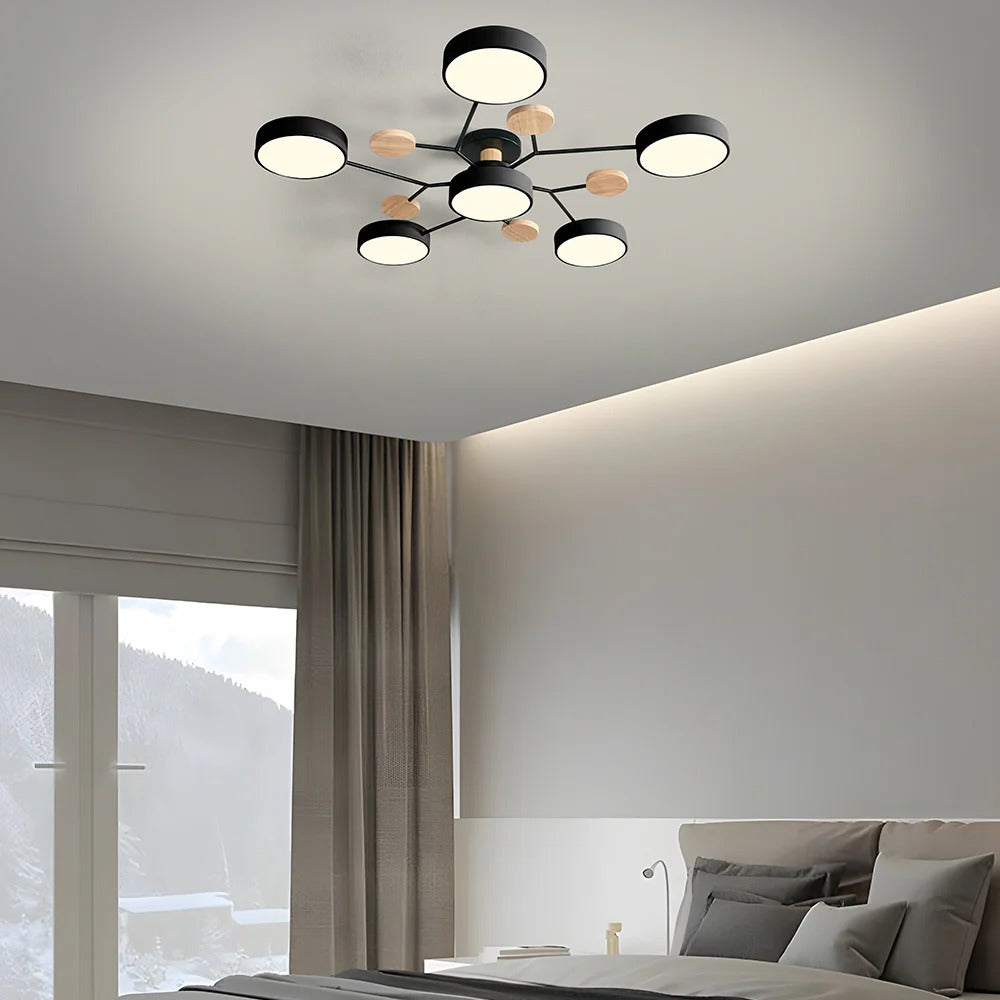 Moderne Ronde LED Plafondlamp van IJzer | Half-inbouw Designlamp voor Woonkamer of Eetkamer – IronHalo LED