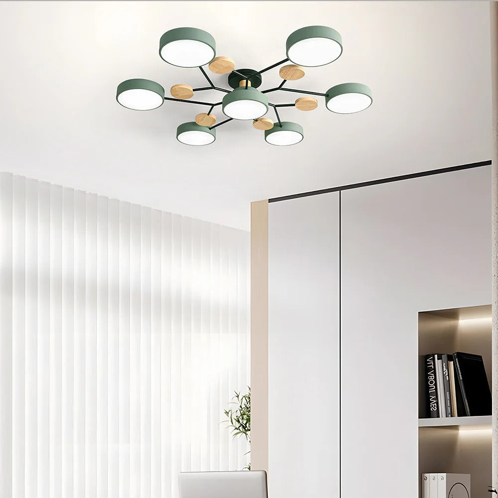 Moderne Ronde LED Plafondlamp van IJzer | Half-inbouw Designlamp voor Woonkamer of Eetkamer – IronHalo LED
