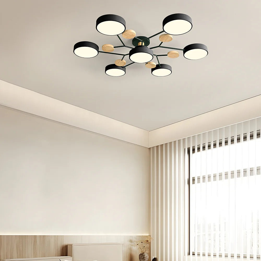 Moderne Ronde LED Plafondlamp van IJzer | Half-inbouw Designlamp voor Woonkamer of Eetkamer – IronHalo LED