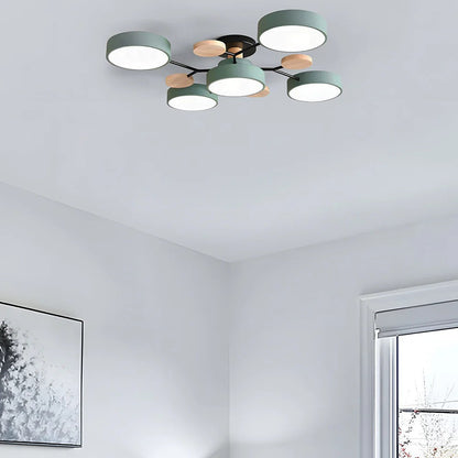 Moderne Ronde LED Plafondlamp van IJzer | Half-inbouw Designlamp voor Woonkamer of Eetkamer – IronHalo LED