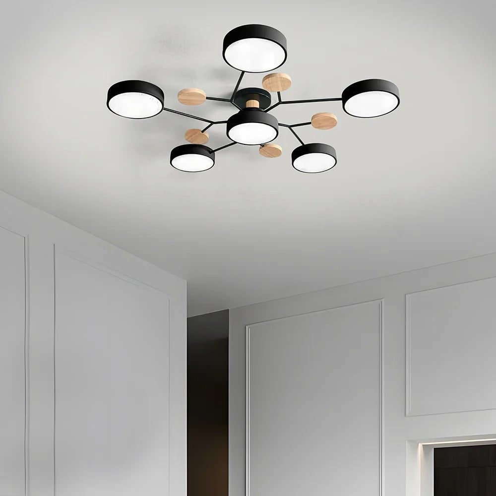 Moderne Ronde LED Plafondlamp van IJzer | Half-inbouw Designlamp voor Woonkamer of Eetkamer – IronHalo LED