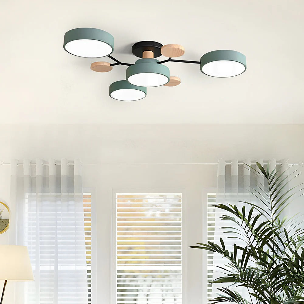 Moderne Ronde LED Plafondlamp van IJzer | Half-inbouw Designlamp voor Woonkamer of Eetkamer – IronHalo LED