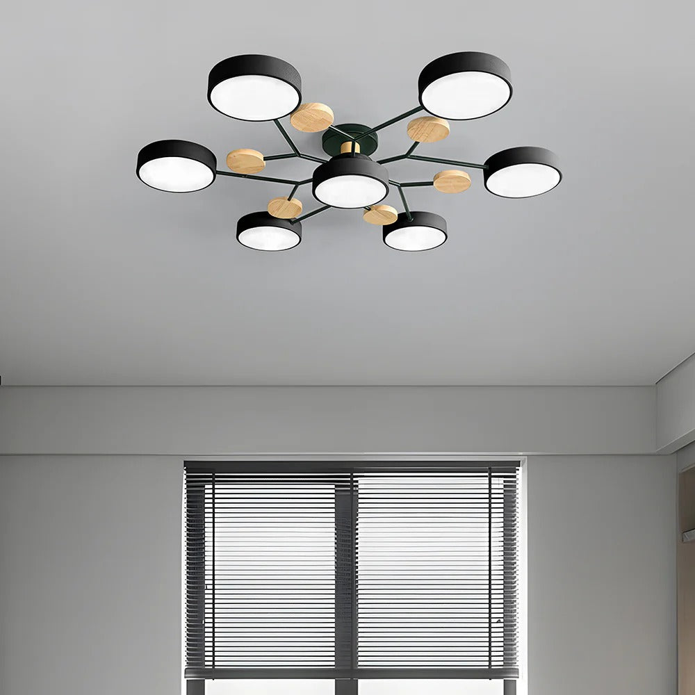 Moderne Ronde LED Plafondlamp van IJzer | Half-inbouw Designlamp voor Woonkamer of Eetkamer – IronHalo LED