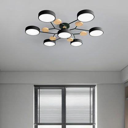 Moderne Ronde LED Plafondlamp van IJzer | Half-inbouw Designlamp voor Woonkamer of Eetkamer – IronHalo LED