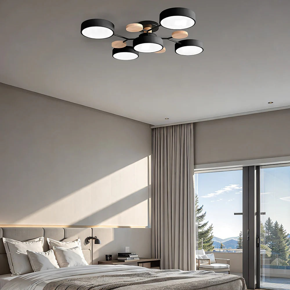 Moderne Ronde LED Plafondlamp van IJzer | Half-inbouw Designlamp voor Woonkamer of Eetkamer – IronHalo LED