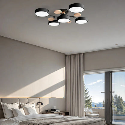 Moderne Ronde LED Plafondlamp van IJzer | Half-inbouw Designlamp voor Woonkamer of Eetkamer – IronHalo LED