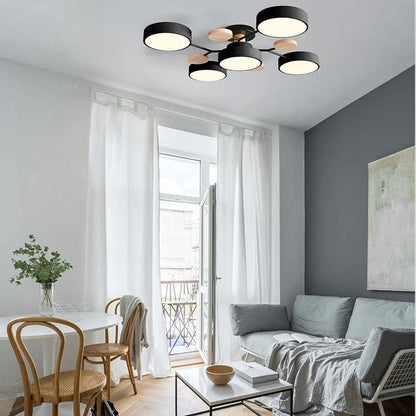 Moderne Ronde LED Plafondlamp van IJzer | Half-inbouw Designlamp voor Woonkamer of Eetkamer – IronHalo LED