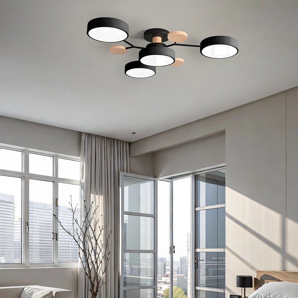 Moderne Ronde LED Plafondlamp van IJzer | Half-inbouw Designlamp voor Woonkamer of Eetkamer – IronHalo LED