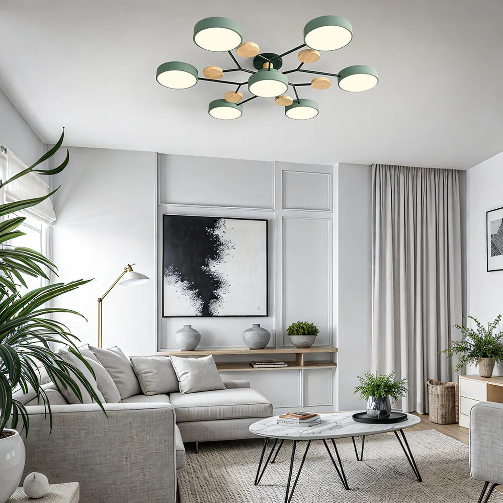 Moderne Ronde LED Plafondlamp van IJzer | Half-inbouw Designlamp voor Woonkamer of Eetkamer – IronHalo LED