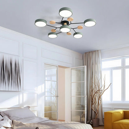 Moderne Ronde LED Plafondlamp van IJzer | Half-inbouw Designlamp voor Woonkamer of Eetkamer – IronHalo LED