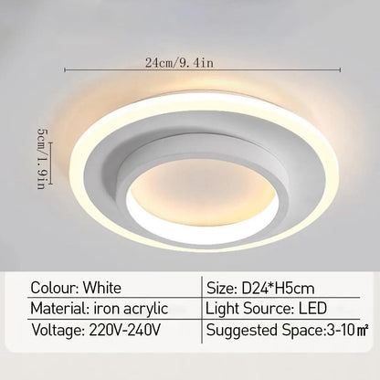 Ronde LED Plafondlamp voor Hal | Metalen & Acryl Designlamp voor Gang of Overloop – HaloPath LED