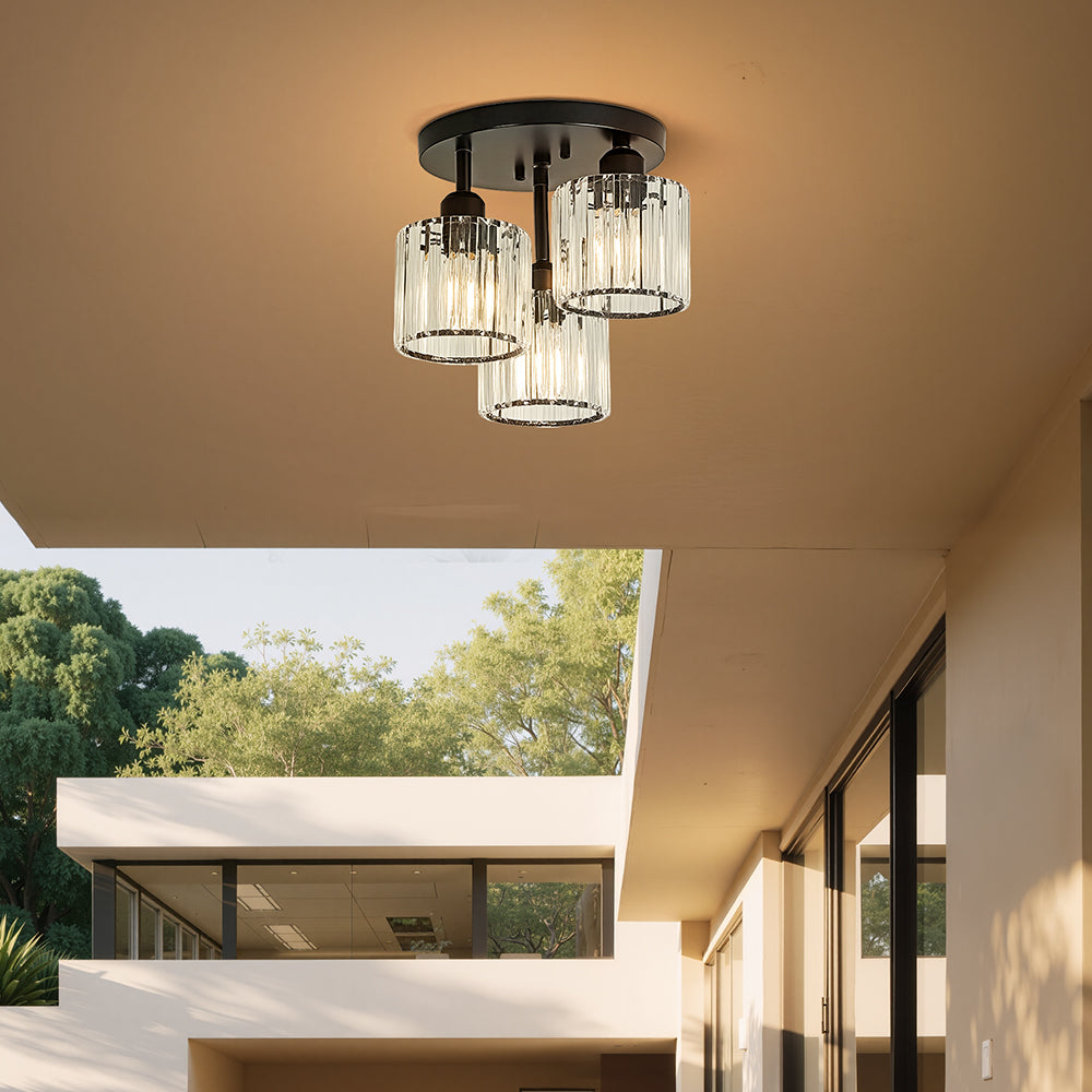 Moderne Kristallen Semi-Flush Plafondlamp | Sfeervolle LED Verlichting voor Slaapkamer – CrystalGlow Ceiling Light