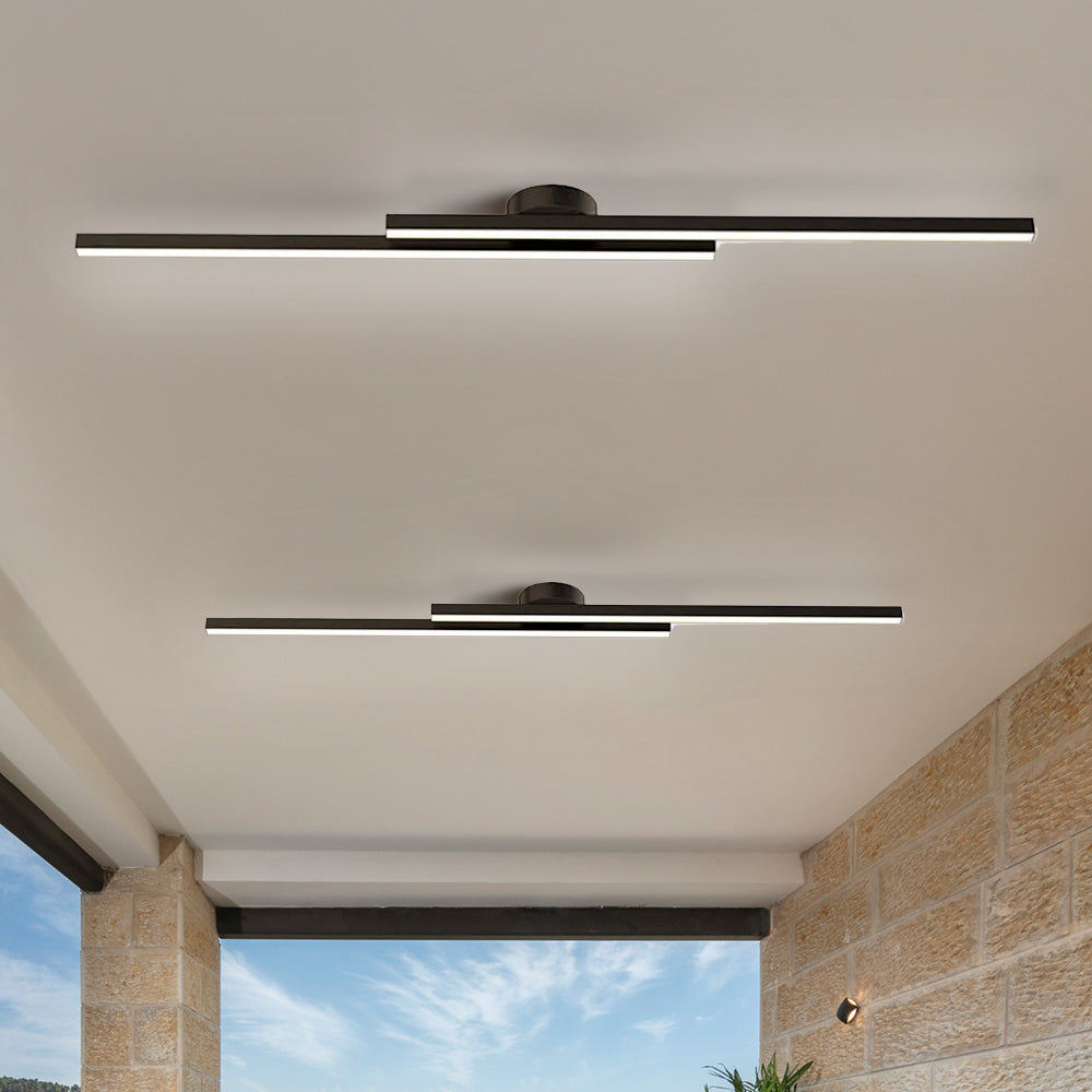 Moderne Aluminium LED Plafondlamp Langwerpig | Semi-Flush Design voor Woonkamer – LineaGlow LED