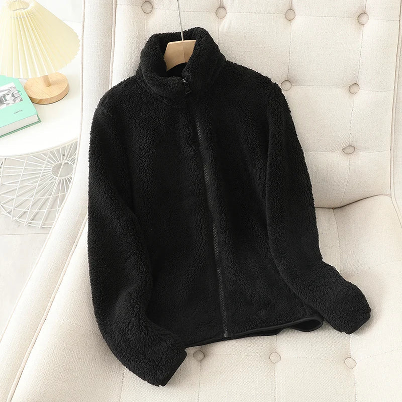 Warme Teddy Vest Met Opstaande Kraag | Warm